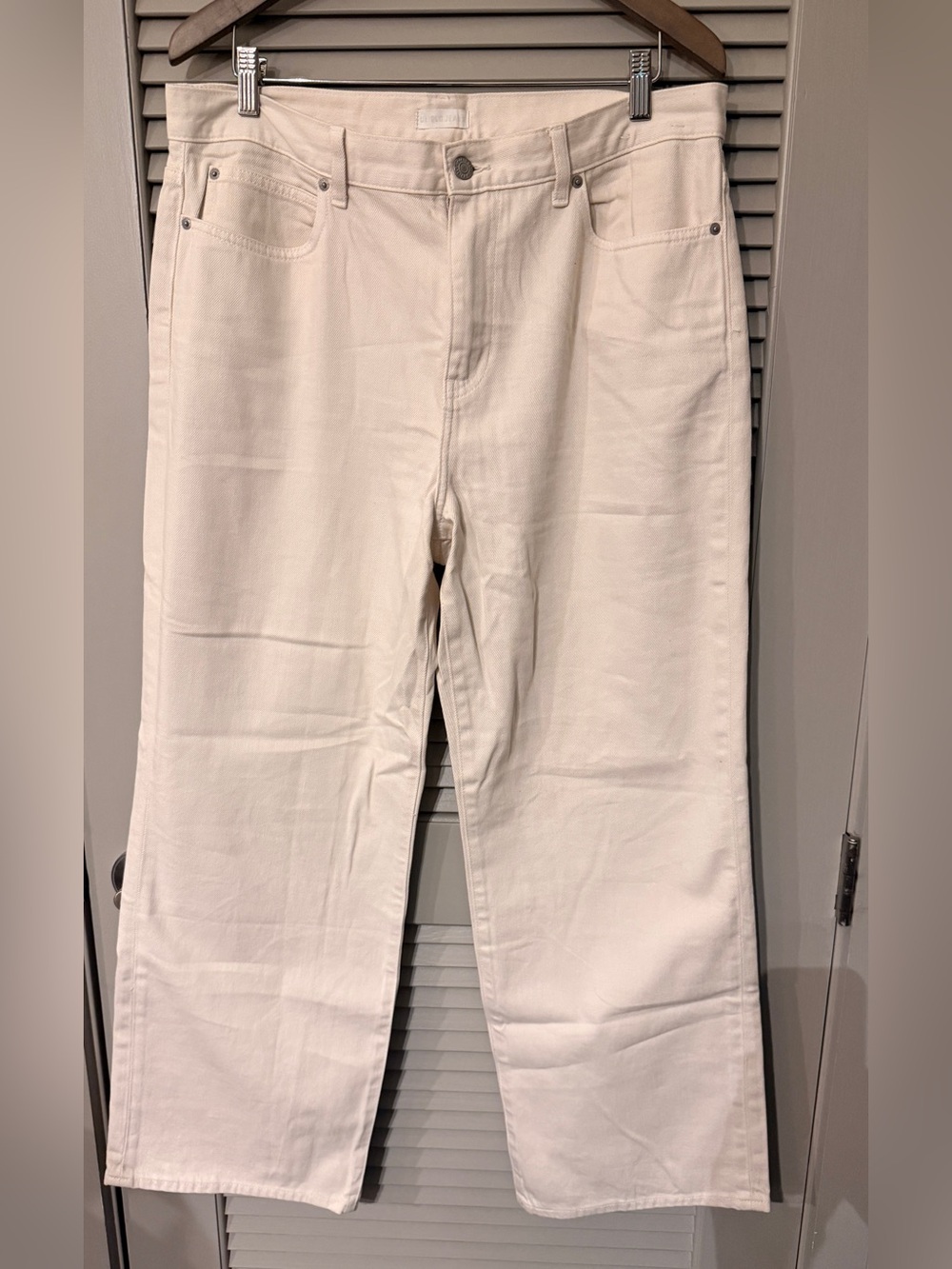 Uniqlo Cream Baggy Jeans Size 32 Wide Leg Off White Denim